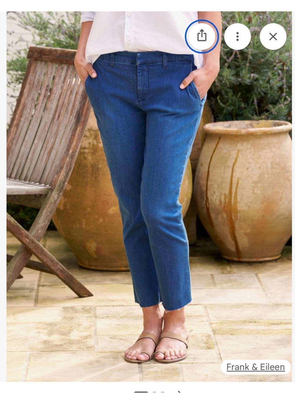 Frank & Eileen Wicklow Italian Jean Chinos in Size 8